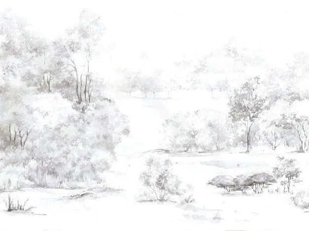 Watercolor pine forest wallpaper