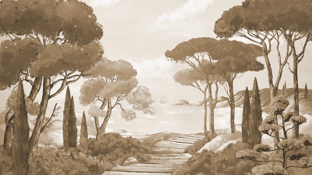 Wallpaper stroll in the calanques monochrome