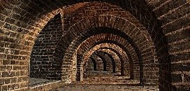 Trompe l'oeil wallpaper Bricks Passage
