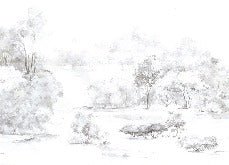 Watercolor pine forest wallpaper