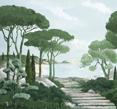 Stroll in the calanques wallpaper green