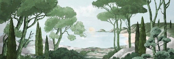 Stroll in the calanques wallpaper green