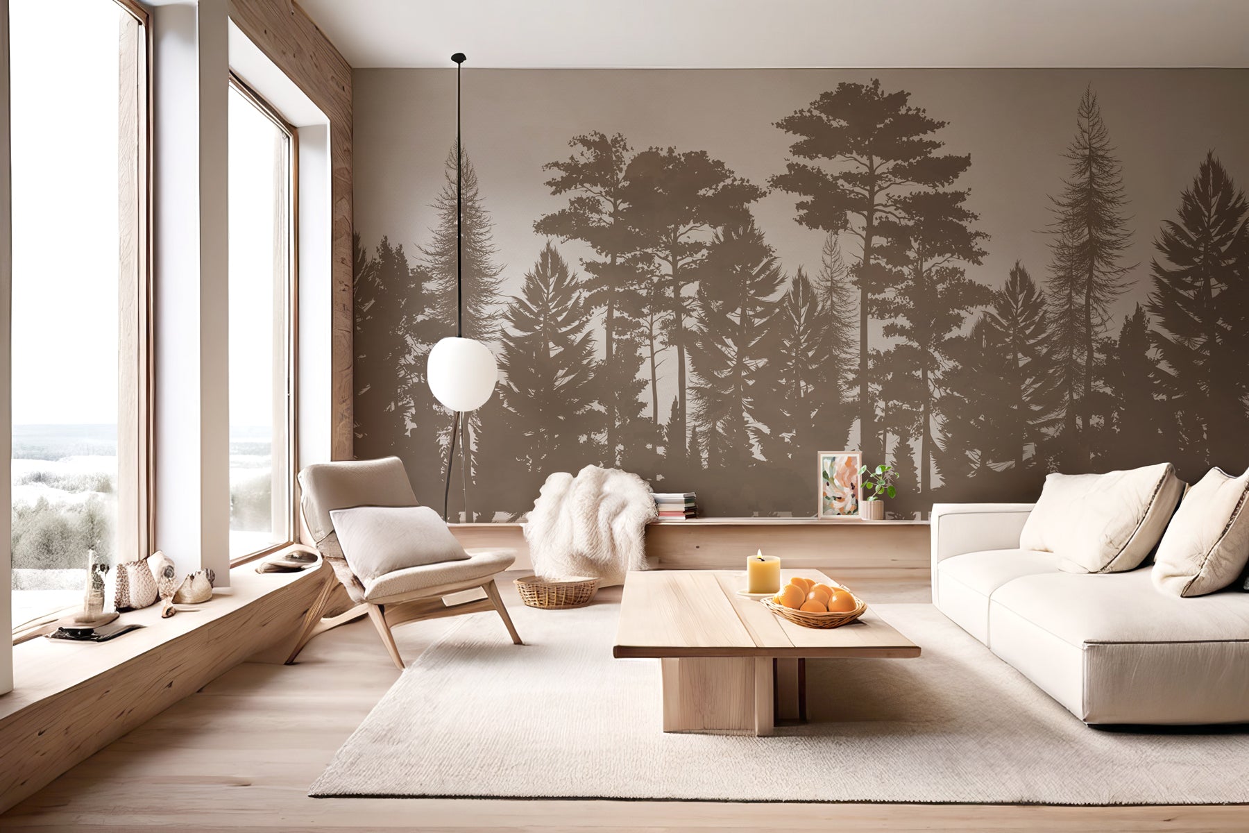 papier peint tendance pour salon cosy