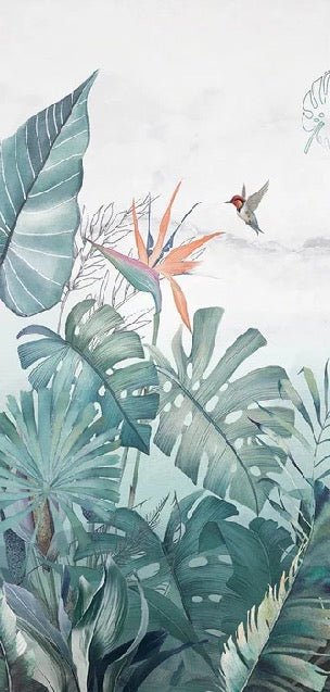 Blue marble jungle wallpaper