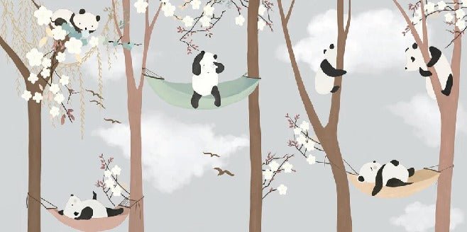 Children's bedroom wallpaper panda