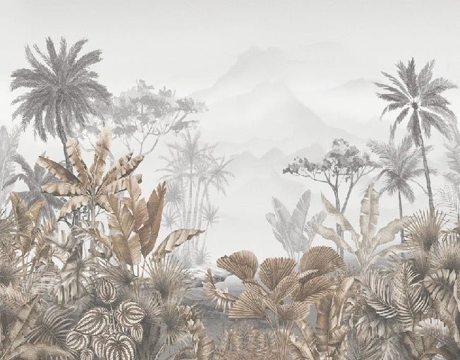 Papier peint tendance tropical sepia, XXL, tendance