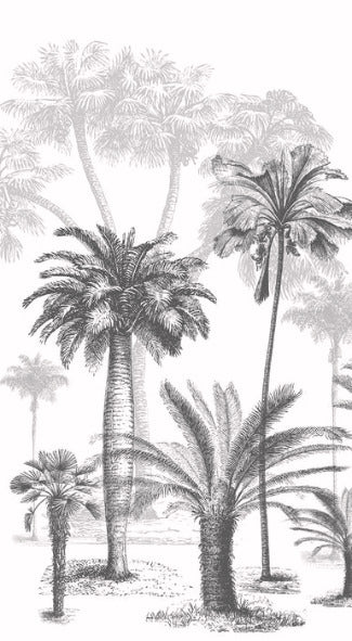 Jungle Black & White Wallpaper