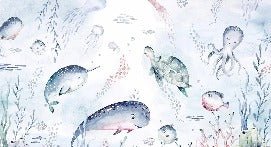 Papier peint baleines océan féérique, XXL, tendance