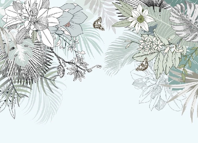 Trendy toilet wallpaper nature water green plant