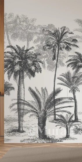 Jungle Black & White wallpaper