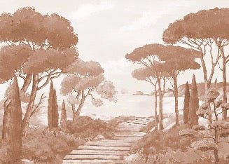 Wallpaper stroll in the calanques terracotta