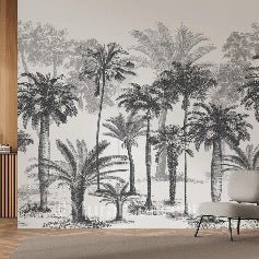 Jungle Black & White wallpaper