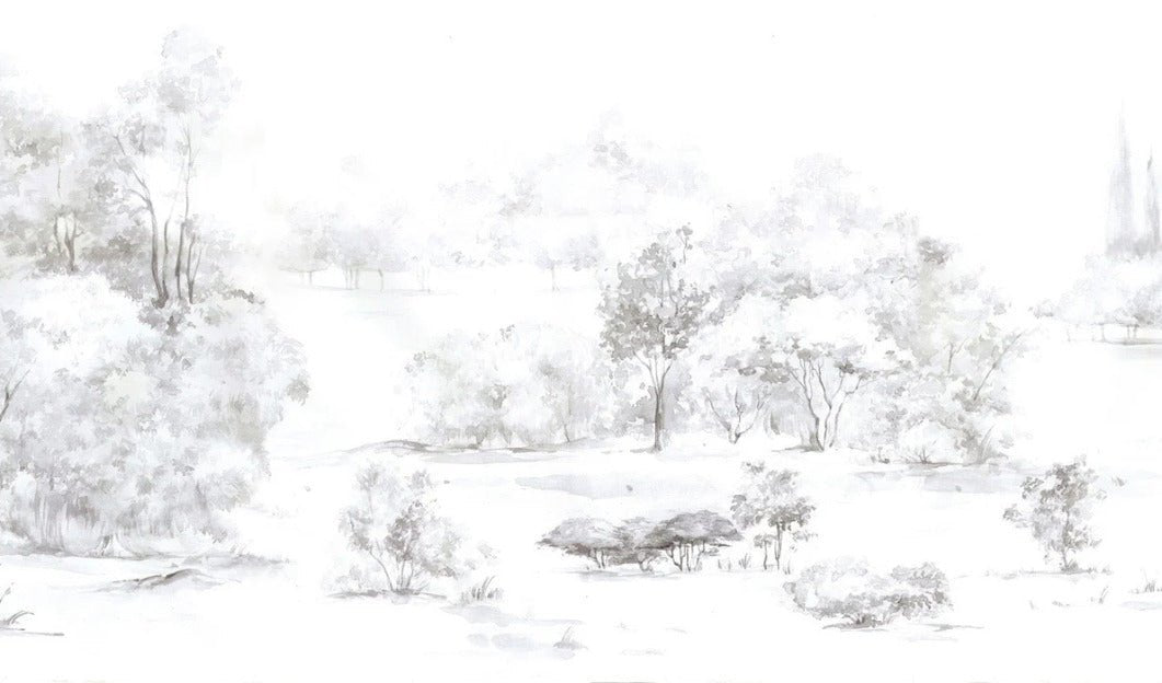 Watercolor pine forest wallpaper