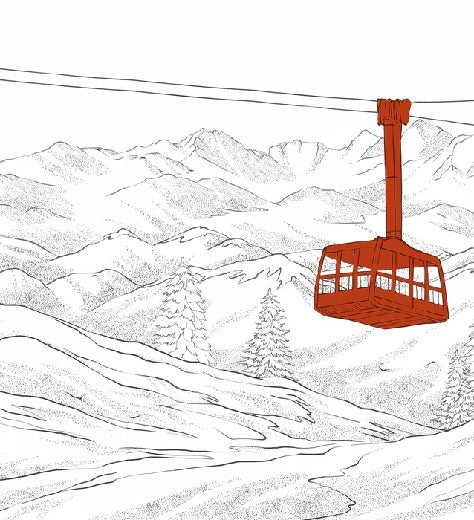 Red La Plagne cable car wallpaper