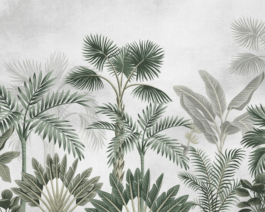 Papier peint jungle tendance arbres exotiques, XXL, tendance