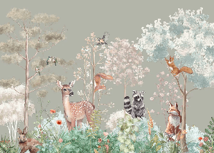 Magical nature sage children's bedroom wallpaper