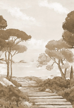 Monochrome wallpaper featuring a stroll through the calanques