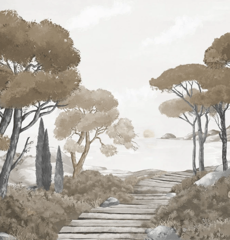 Brown coastal walk wallpaper