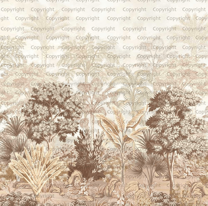 Papier peint jungle lumineuse, XXL, tendance