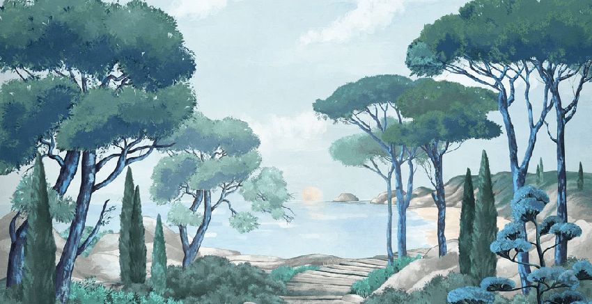 Papier peint balade dans les calanques, XXL, tendance