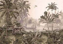 Jungle Haven Leopard Wallpaper