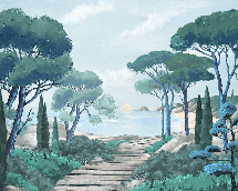 Papier peint balade dans les calanques, XXL, tendance