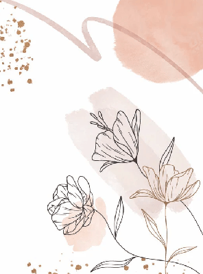 Wallpaper with shapes and flowers