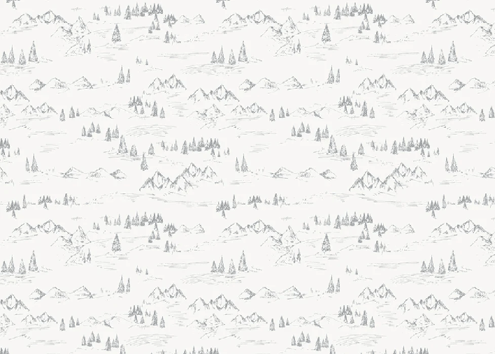 Mountain and fir tree wallpaper illustration