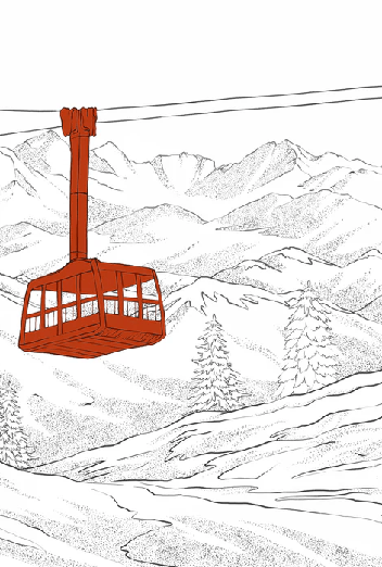 La Plagne red gondola lift wallpaper