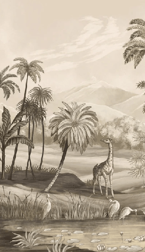 Jungle wallpaper Zaphira sepia