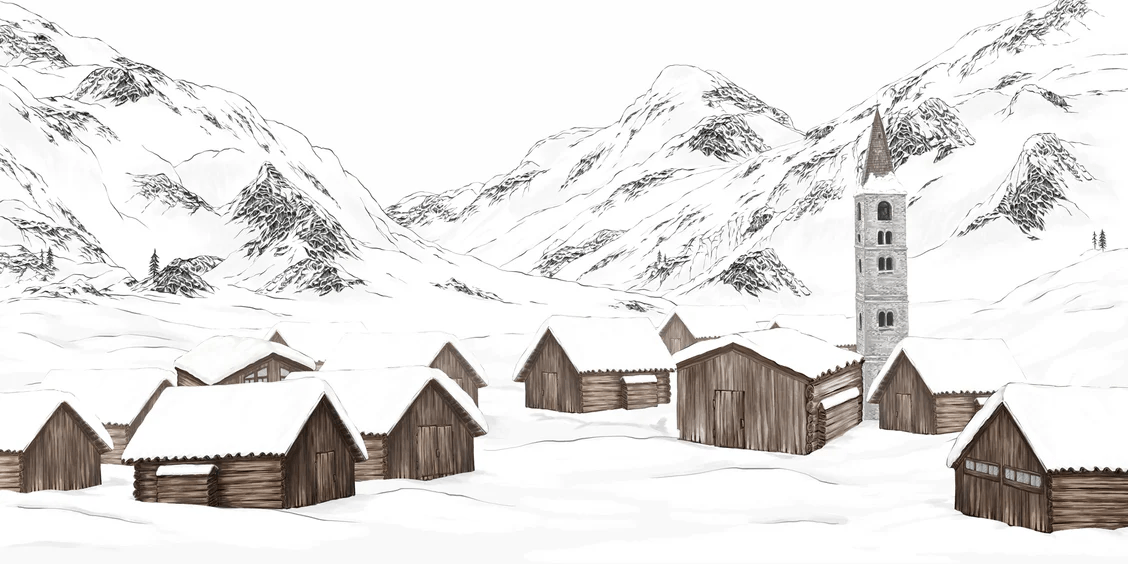 Val d'Isère village wallpaper
