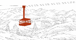 La Plagne red gondola lift wallpaper
