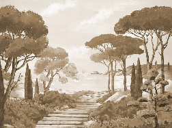 Monochrome wallpaper featuring a stroll through the calanques