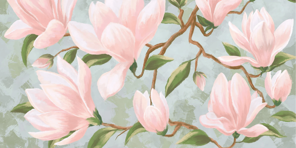 Papier peint magnolia en fleur, XXL, tendance