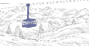 La Plagne blue gondola lift wallpaper