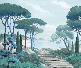 Papier peint balade dans les calanques, XXL, tendance
