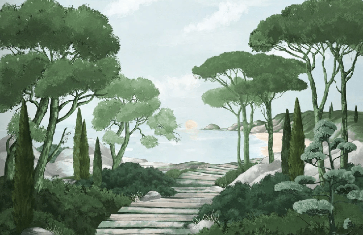 Wallpaper stroll through the green creeks