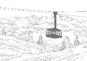 La Plagne blue gondola lift wallpaper