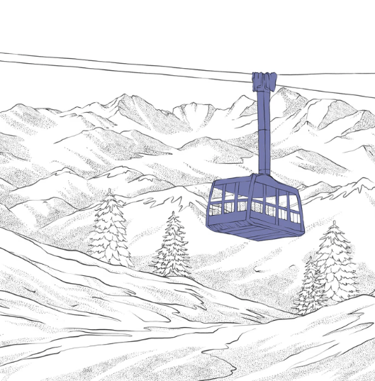 La Plagne blue gondola lift wallpaper