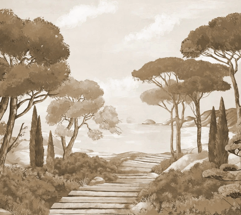 Monochrome wallpaper featuring a stroll through the calanques