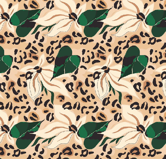 Abstract feline flower wallpaper