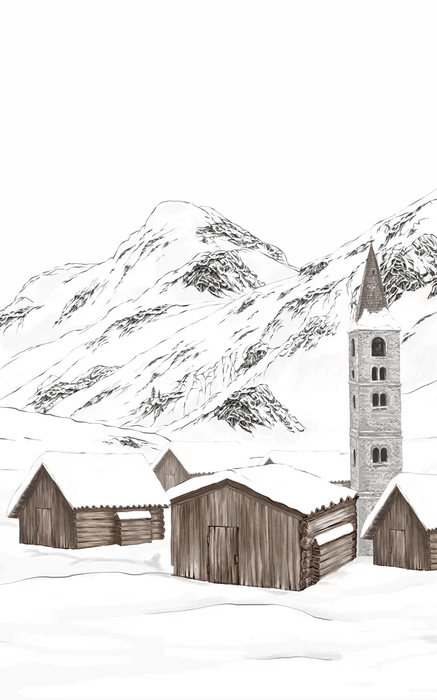 Val d'Isère village wallpaper