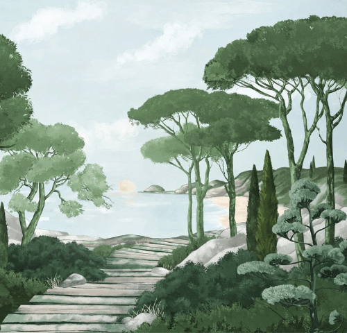 Wallpaper stroll through the green creeks