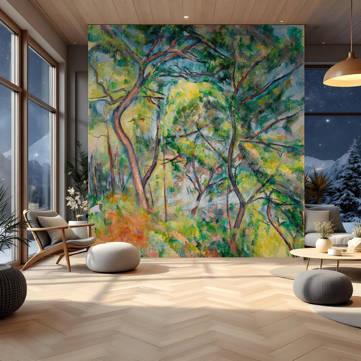 Pine forest wallpaper - Paul Cézanne