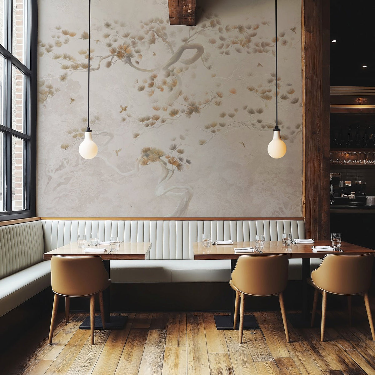Japanese-style wallpaper - Pine mist