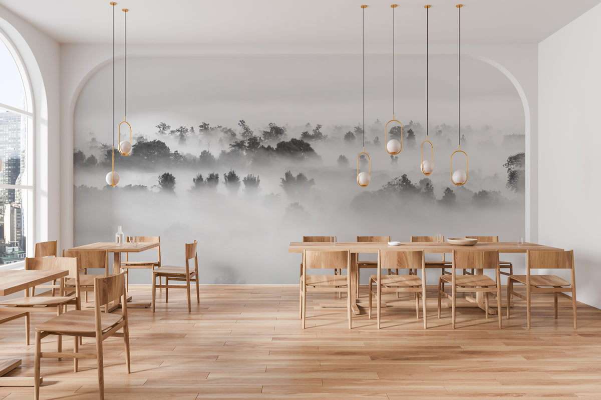 Misty wood wallpaper - Muralconcept