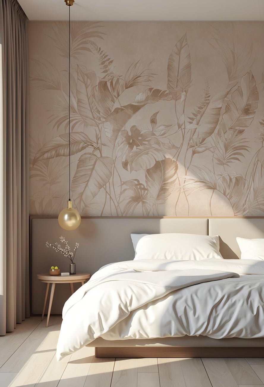 Papier peint élégante jungle poudrée, XXL, tendance