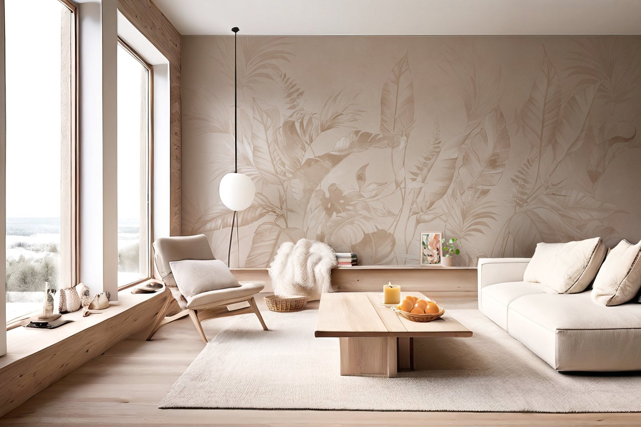 Papier peint élégante jungle poudrée, XXL, tendance