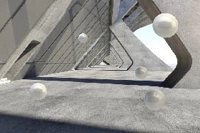 Architectural hanging balls 3D wallpaper
