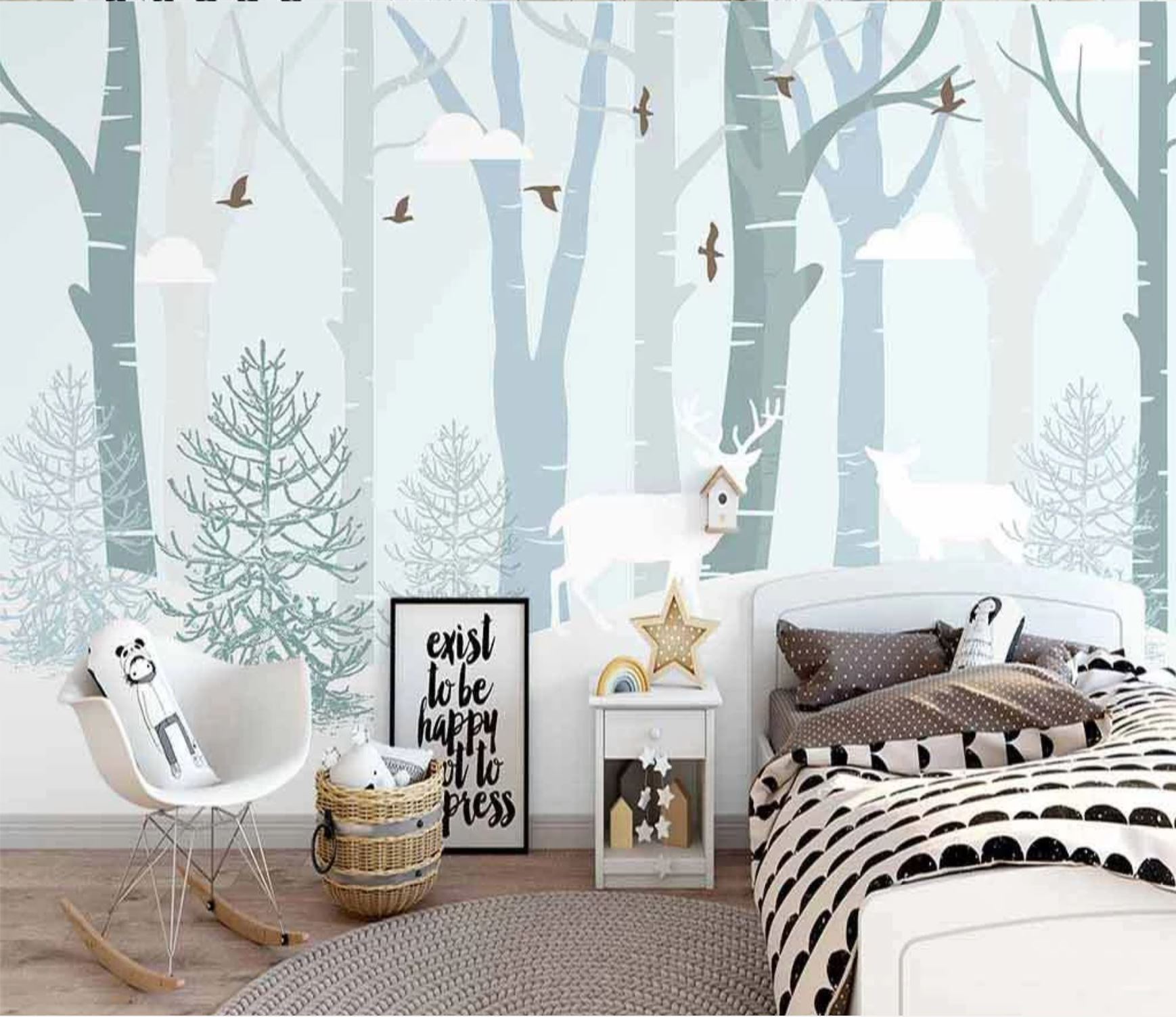 Papier peint chambre enfant Laponie - papier peint sur mesure francais - muralconcept